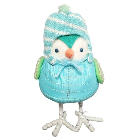2018 Christmas Blue Bird NIEVA Featherly Friends Winter Spritz Figure Holiday - Picture 2 of 9
